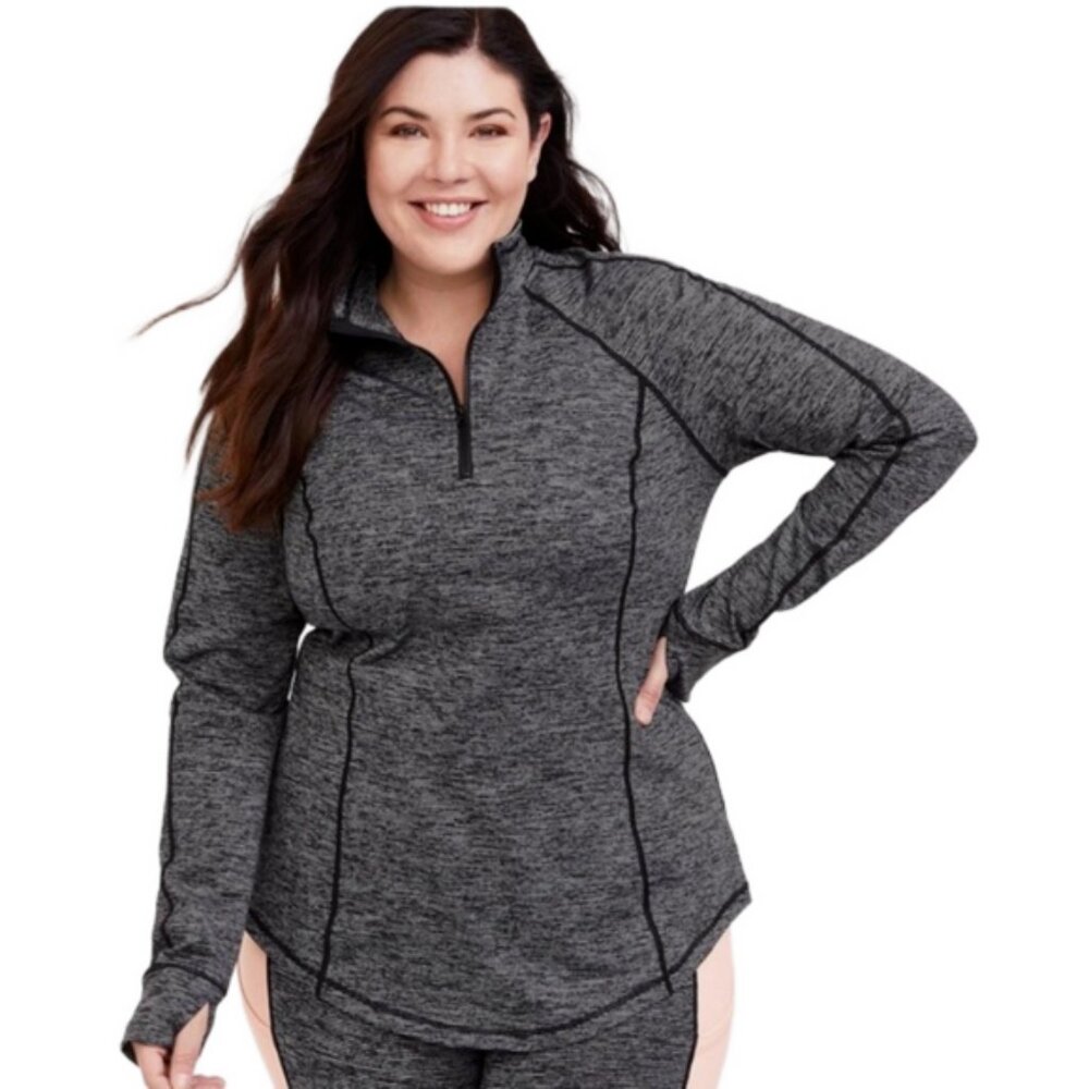Torrid Plus Size 4x Activewear Performance 1/4 Zi… - image 1